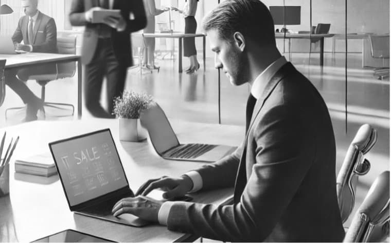 IT sales strategy session for a SaaS company