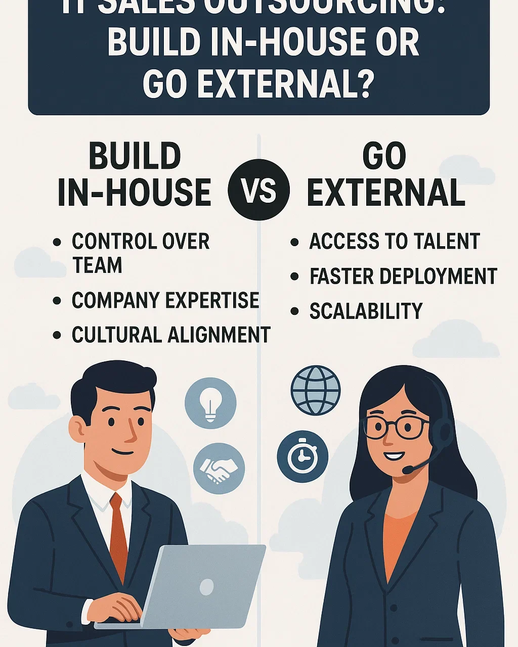 IT Sales Outsourcing – 2025: Build In-House or Go External?
